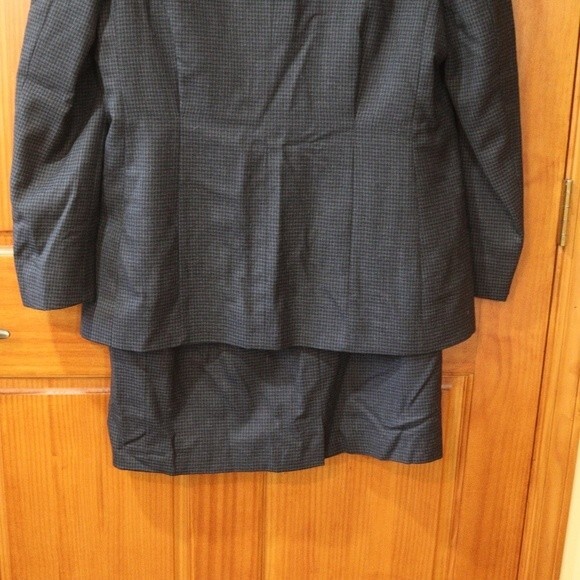 Mark Shale Vintage Charcoal Gingham Skirt Suit with Oriental Style Jacket 12 - Picture 10 of 15